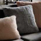 Ember Faux Fur Cushion Smoke Grey 500X500mm