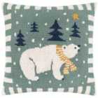 Furn Polar Bear Cushion Frosty Blue