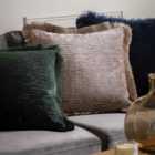 Opulence Cut Velvet Fringe Cushion Silver 500X500mm