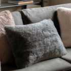 Ember Faux Fur Cushion Smoke Grey 400X600mm