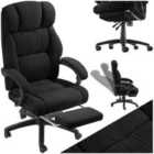 tectake Office Chair Gillian w/ Footrest, 360 Swivel, black