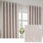 Wylder Nature Bella Floral Lined Eyelet Curtains Natural 168cm width 183cm drop