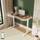 XR Living Oka 140Cm Office Desk With Wireless Charging And App Controlled Rgb LED Lights - Oak/White