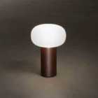 Konstsmide Antibes Table Lamp USB 2700/3000/4000K Rgb Dimm Rust With White Glass IP54