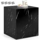 tectake Coffee Table Lasley - Modern Cube Design - Black Marble
