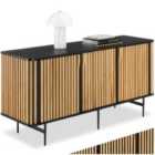 tectake Sideboard Lineo, slatted, 3 cabinet compartments
