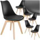 tectake Dining Chair Frederikke - Padded, Ergonomic, Wood - Black