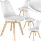 tectake Dining Chair Frederikke, Padded, Ergonomic, 4 Pack - White