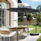Garden Sanctuary Large Banana 3M Cantilever Parasol - Dark Grey