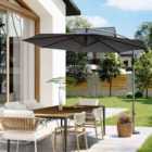 Garden Sanctuary Large Banana 3M Cantilever Parasol - Dark Grey