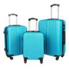 Groundlevel Delta Stripe 3 Piece Luggage Set - Turquoise