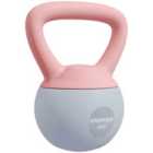 SPORTNOW 4KG Kettlebell with Soft Body and Non-Slip Handle, Pink and Grey