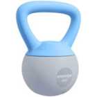 SPORTNOW 4KG Kettlebell w/ Soft Body, Non-Slip Handle, Light Blue and Grey