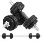 SPORTNOW 2-in-1 Adjustable Dumbbells Set, 30kg Weights Dumbbells Set