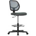 Vinsetto Swivel Mesh Office Chair w/ Adjustable Footrest Ring, Charcoal Grey