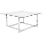 Beliani Coffee Table CRYSTAL Tempered Glass Silver