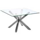 Beliani Coffee Table STARLIGHT Tempered Glass Silver