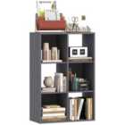 HOMCOM 6-Cube Bookshelf, Display Shelving Unit for Home Office, Grey