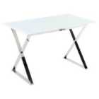 Beliani Dining Table ATTICA White 120 cm 70 cm Tempered Glass