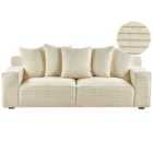 Beliani 3 Seater Jumbo Cord Sofa Beige Viskan