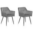 Beliani Set Of 2 Dining Chairs Covelo Velvet Black