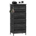 HOMCOM Fabric Chest of Drawers, 5 Drawer Dresser for Bedroom, Black