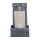 Ivyline Outdoor Contemporary Cube Waterfeature Cement H83Cm W47Cm