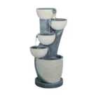 Ivyline Outdoor Cascading Bowl Waterfeature Cement H84Cm W47Cm