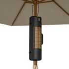 Outsunny Electric Parasol Mounted Patio Heater, Outdoor Heater w/ 2 Setting