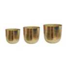 Ivyline Felix Hammered Metal Gold Planter Set Of 3