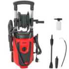 Outsunny 1800 W Power Washer 150 Bar Pressure with Adjustable Nozzle, Red