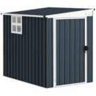 Outsunny 4 x 6ft Outdoor Garden Storage Shed with Window, Dark Grey