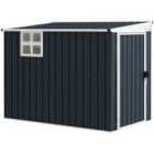 Outsunny 7.6 x 4ft Outdoor Garden Storage Shed with Window, Dark Grey