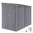 Outsunny 5 x 9ft Galvanised Metal Garden Shed with Foundation Kit, Grey