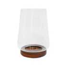 Ivyline Harvey Walnut Cylinder Lantern H28.5Cm D21Cm