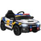 AIYAPLAY Kids Electric Ride pm Police Car with Remote Control, Multicoloured