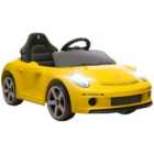 AIYAPLAY Electric Car for Kids 12V Licensed RUF GT for 3-5 Years, Yellow