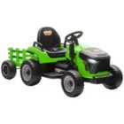 AIYAPLAY Ride on Tractor and Trailer, 12V Electric Ride on Tractor, Green