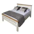 Elm Home And Garden White Cream Painted Oak Solid 5Ft Kingsize Bed Frame