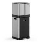 Vonhaus Triple Stainless Steel Recycling Bin - 32L