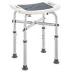 HOMCOM Adjustable Shower Stool with Foot Pads for Elderly Disabled Grey