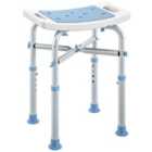 HOMCOM Adjustable Shower Stool with Foot Pads for Elderly, Light Blue