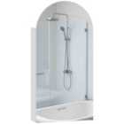 HOMCOM Bathroom Mirror Cabinet with Adjustable Glass Shelves, White