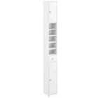 Costway 180CM Tall Freestanding Bathroom Cabinet with 2 Doors and 1 Drawer-White