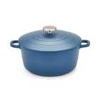 Morphy Richards 24cm Cast Aluminium Casserole Dish Blue