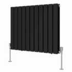 Heizmann 600X748Mm Double Flat Panel Designer Radiator Black