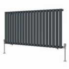 Heizmann 600X1180Mm Single Oval Column Designer Radiator Anthracite