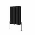 Heizmann 600X413Mm Double Oval Column Designer Radiator Black