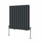 Heizmann 600X590Mm Double Oval Column Designer Radiator Anthracite