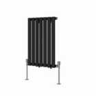 Heizmann 600X413Mm Single Oval Column Designer Radiator Black